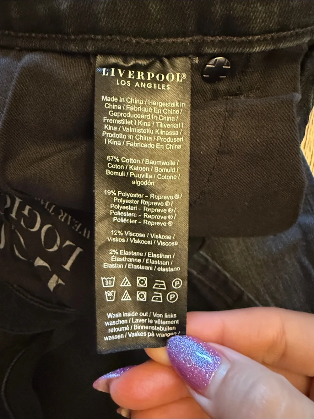 Liverpool Black Washed High-Rise Ankle Skinny Eco Logical Jeans